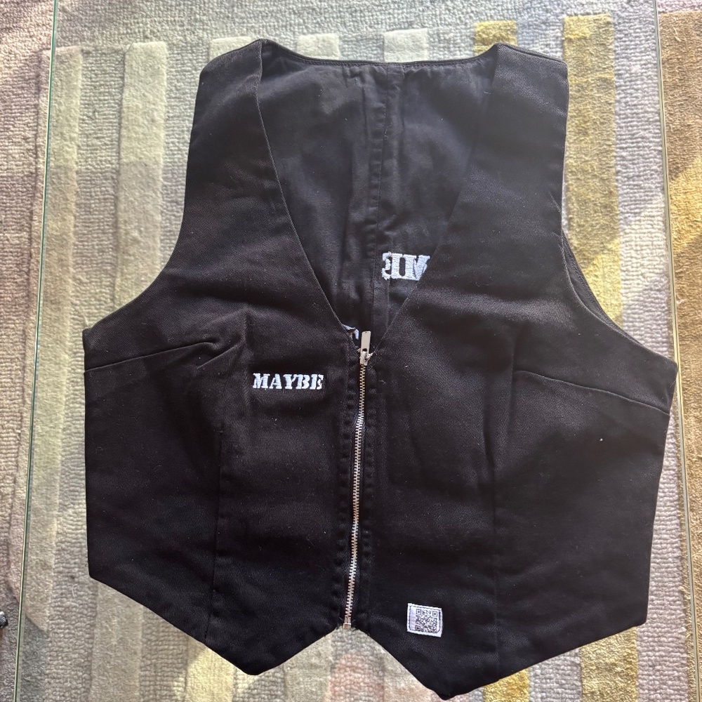 Women’s zip denim waistcoat